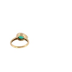 18ct Yellow Gold Emerald & Diamond Ring – 1.55ct Pear-Shaped Emerald