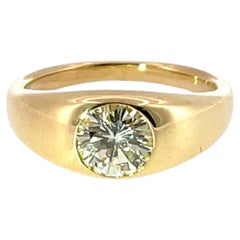 Diamantring aus 18-Karat-Gelbgold, besetzt mit einem runden Brillanten aus natürlichem Diamant mit 1,0 Karat