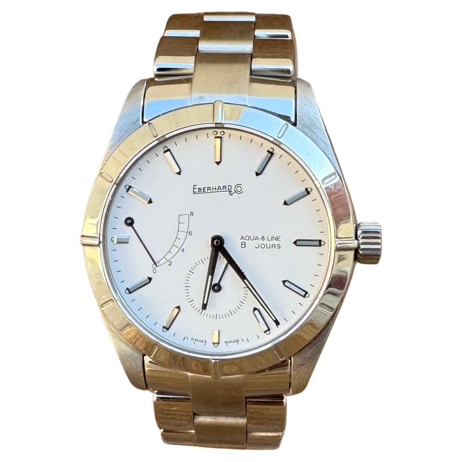 Eberhard 
Co. 8 Jours days Aqua line Herrenuhr aus Edelstahl