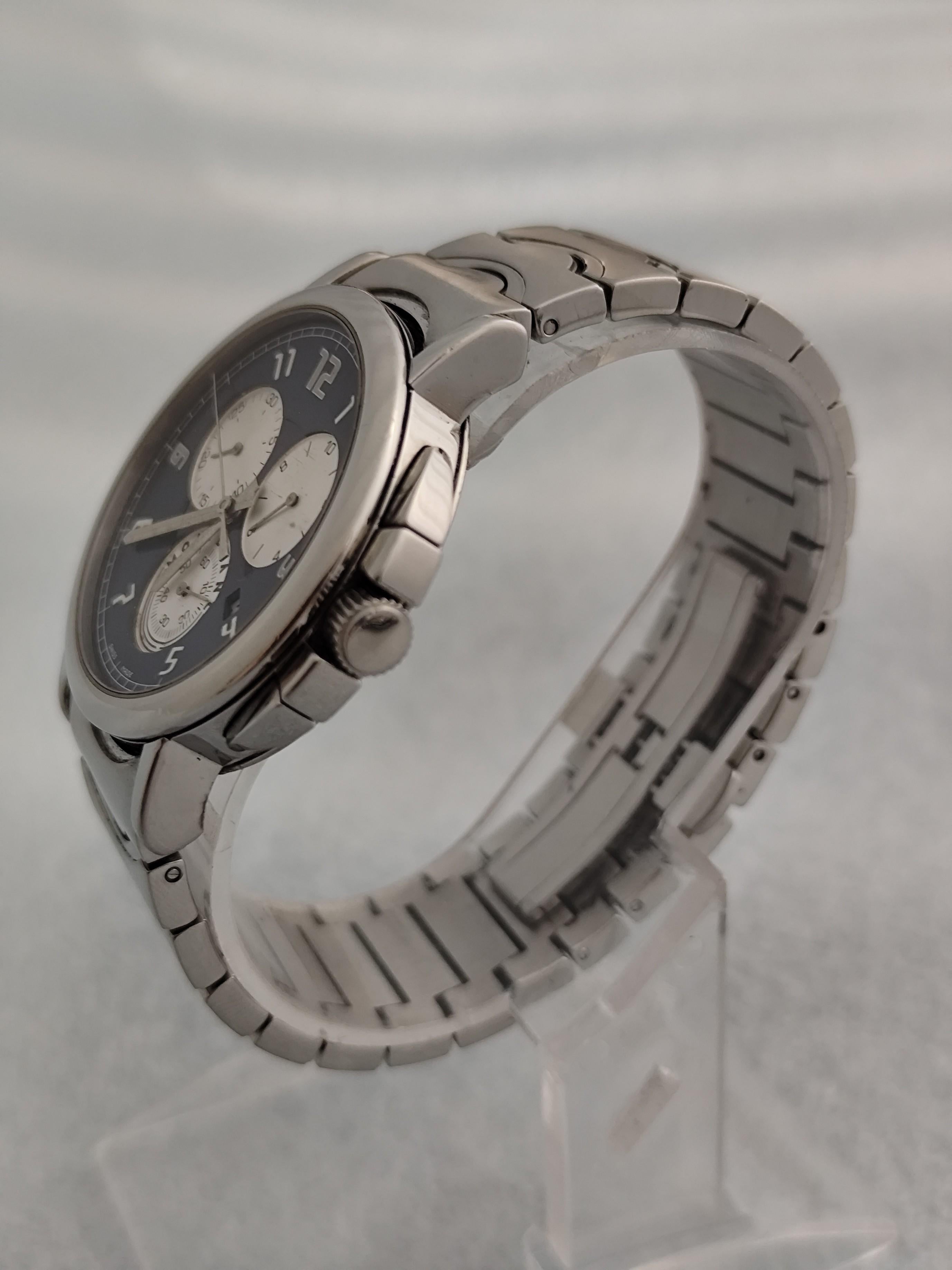 Montblanc 7060 Summit Chronograph Blue Dial Stainless Steel Watch For Sale 2