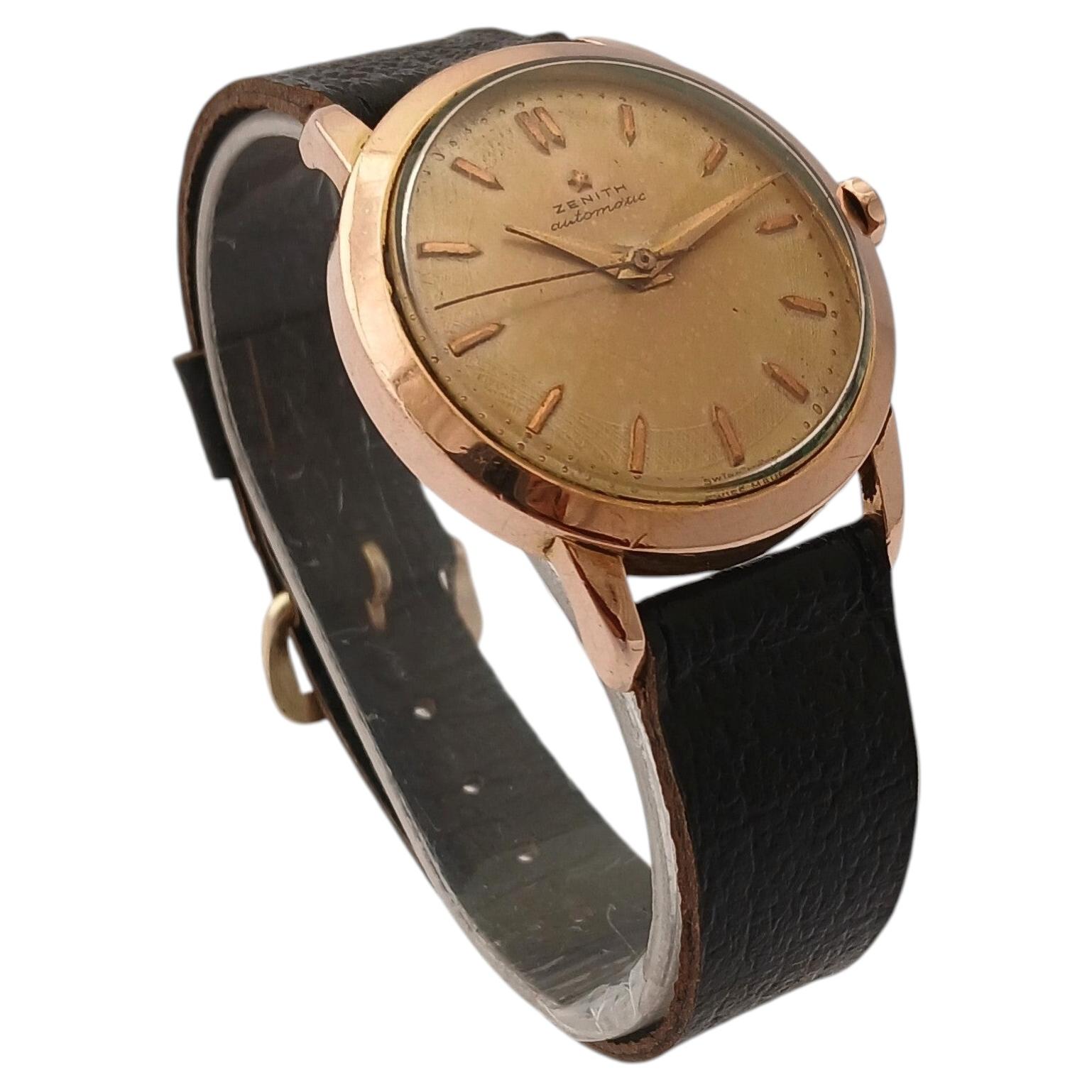 Rare Zenith Bumper Automatic 133.8 Unique Patina Dial 80 Microns Men's Watch