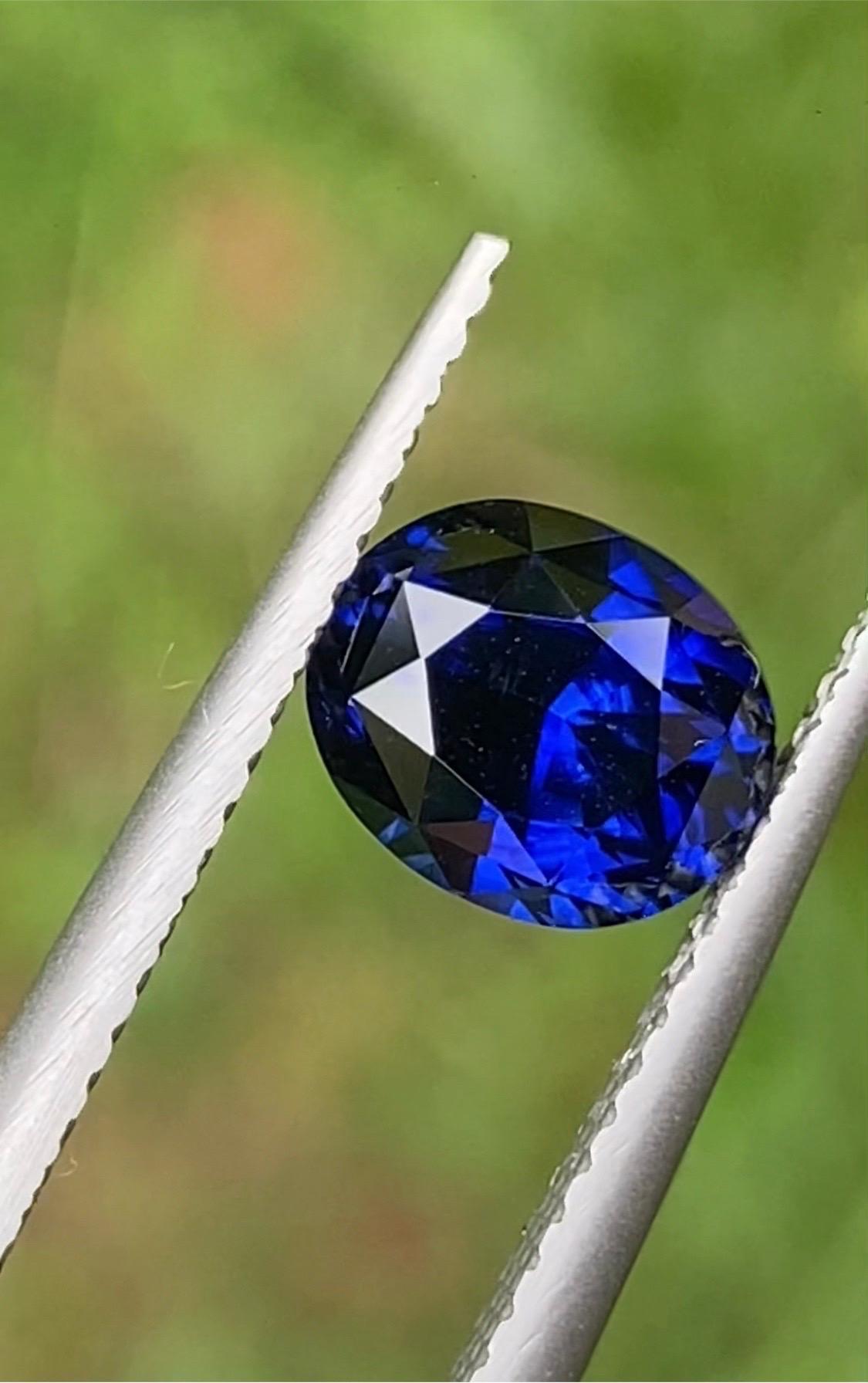 Certified 2.70 ct Natural Royal Blue Sapphire Ceylon Origin Ring gemstone For Sale 1