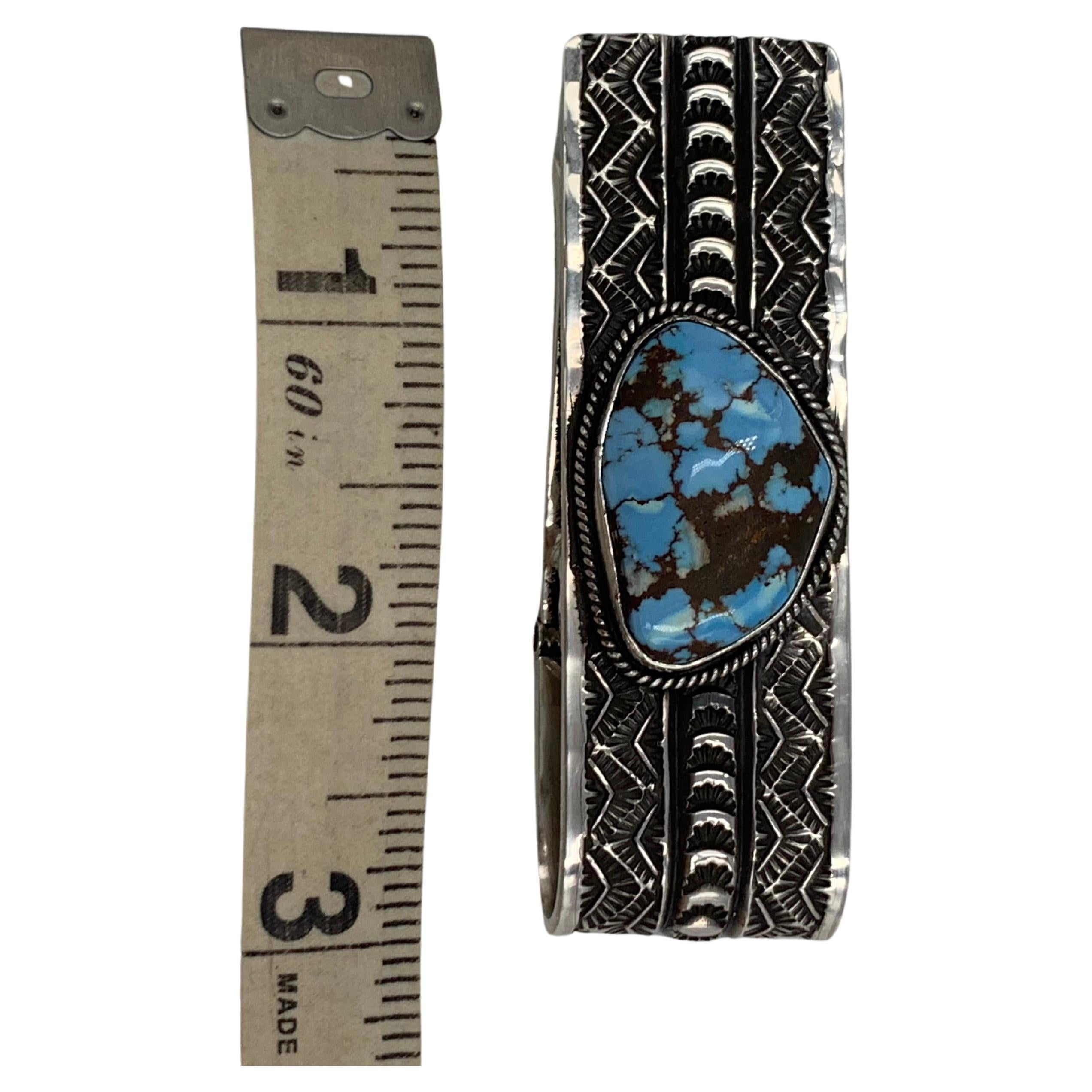 Money Clip with Golden Hills Turquoise & Sterling Silver by Sunshine Reeves For Sale 3