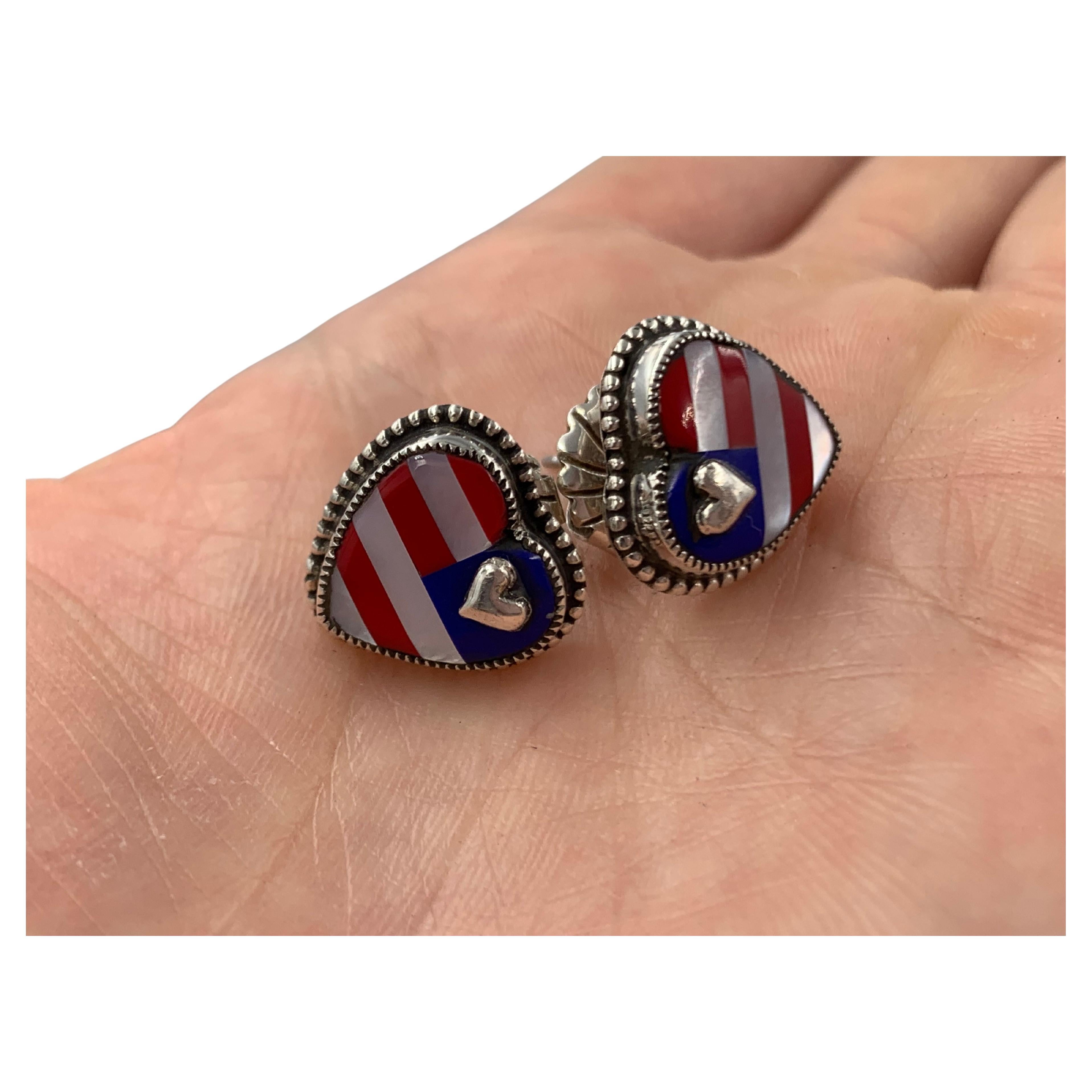 Patriot Stud Earrings by Aldrich Art In New Condition For Sale In Scottsdale, AZ