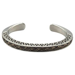 Sterling Silver and 14K Gold Bracelet by Lyle Secatero (J1696)