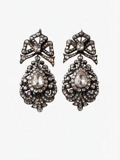 12.00 Carat Diamond Antique Style Pendeloque Georgian Earrings