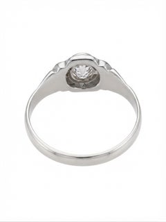 Art Deco Gent .75 Ct Diamond Solitaire Geometric 18 KT Ring
