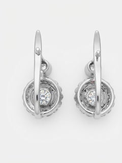 Art Deco 1.20 Ct. Old mine cut Diamond 18 KT Rare Floret Earrings