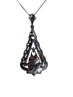 Edwardian Diamond Pendant with Chain 18 KT Gold