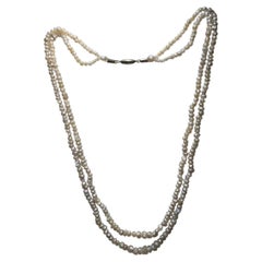 Georgian Double Strand Natural Basra Pearl Necklace 1790 Circa