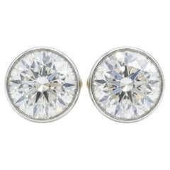 Art Deco 4.00 Carats Old European Diamond Solitaire Stud Earrings