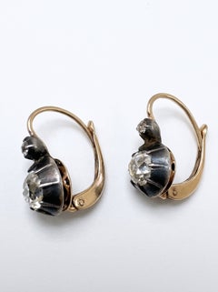 Authentische viktorianische Diamantohrringe mit 2,0 Karat im Old-Mine-Schliff, 1860
