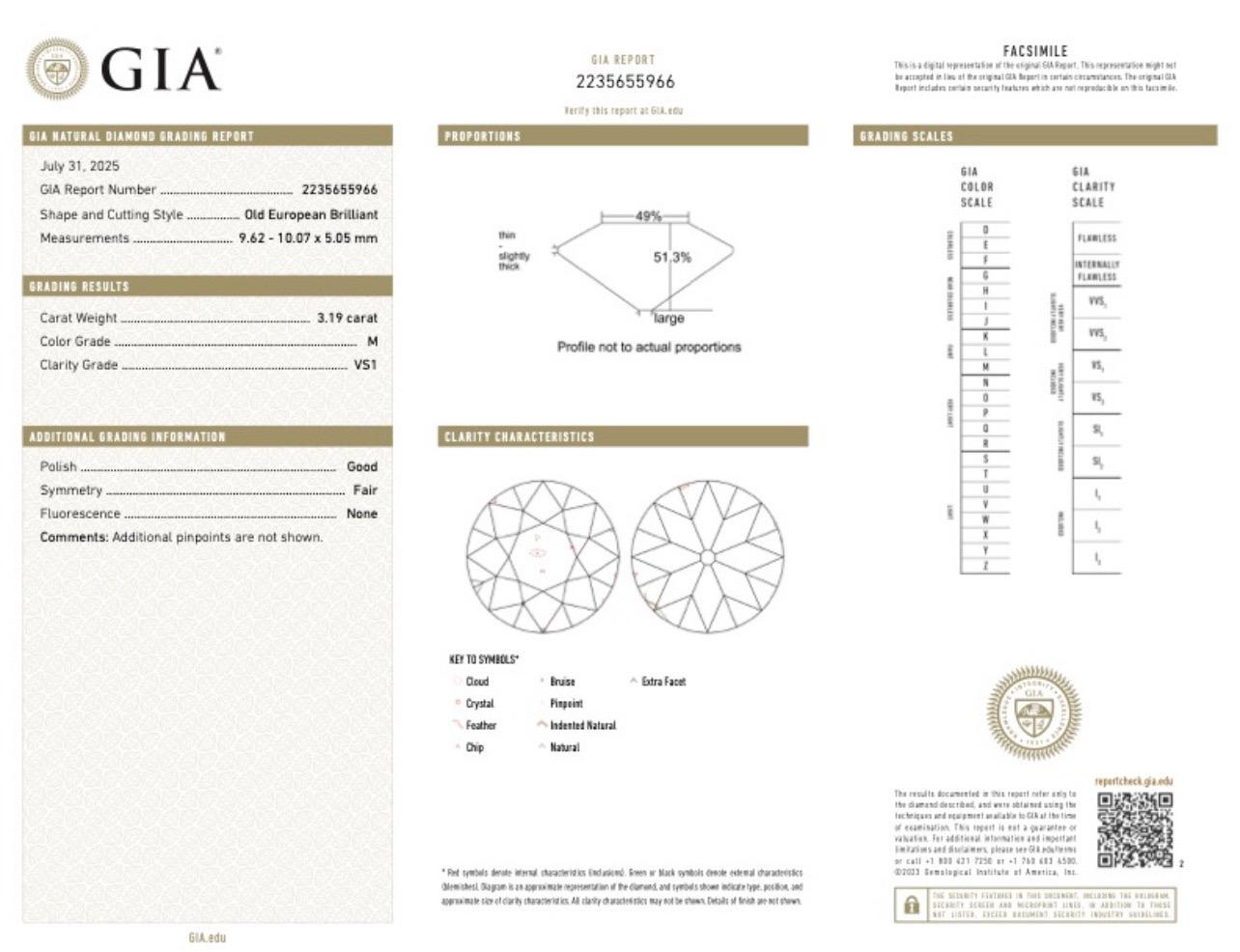 Old European Cut Diamonds , 6.58 Carats Total, GIA Cert - Rare Matching Pair For Sale 8