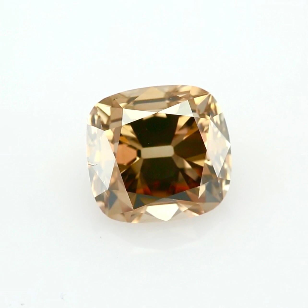 4.05ct antique Cushion cut Cognac Diamond - GIA Certified, 