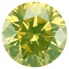 Diamante brillante redondo verde-amarillo intenso de 2,22 quilates - Certificado GIA