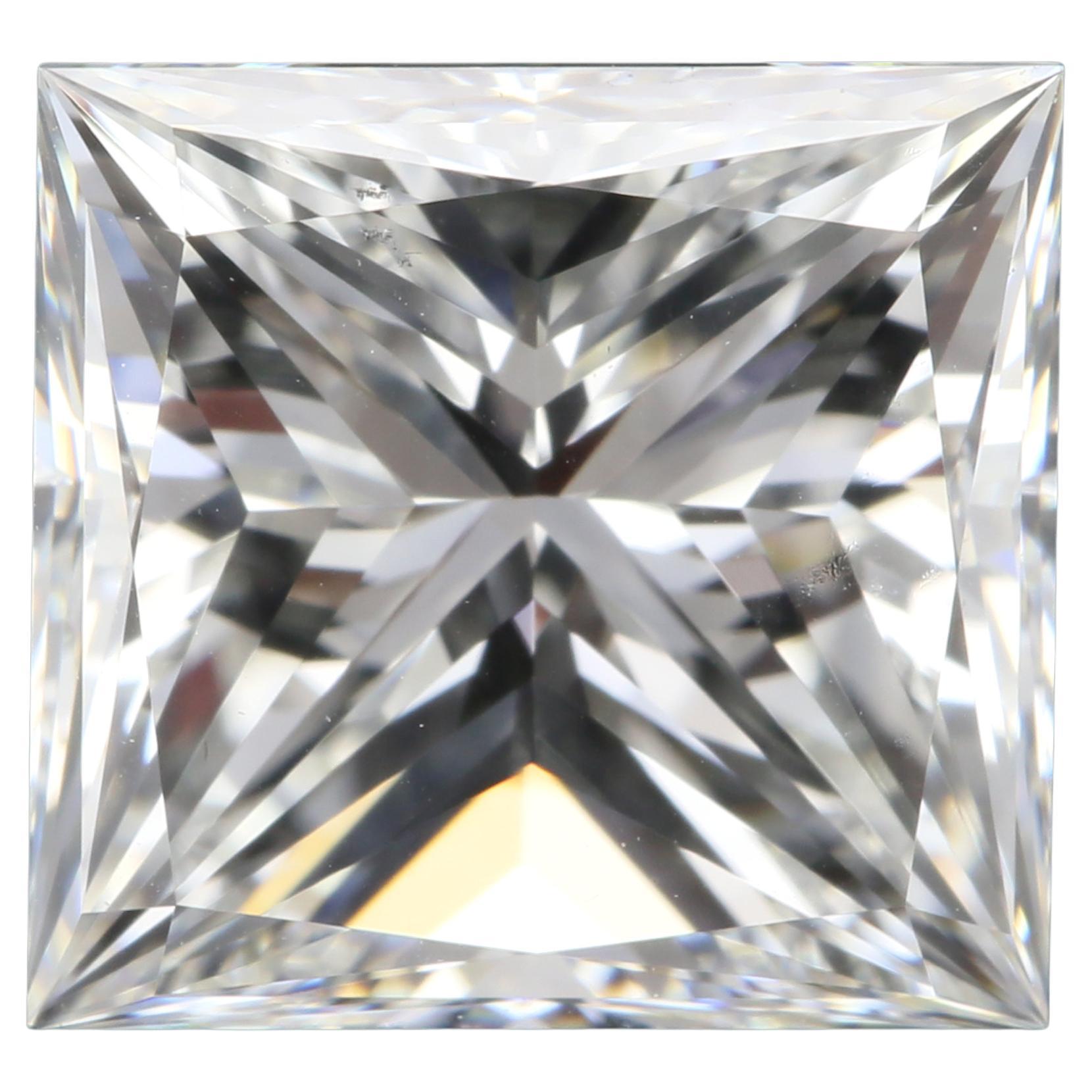 3,39 Karat F-VS2 Diamant im Princess-Schliff - GIA zertifiziert im Angebot