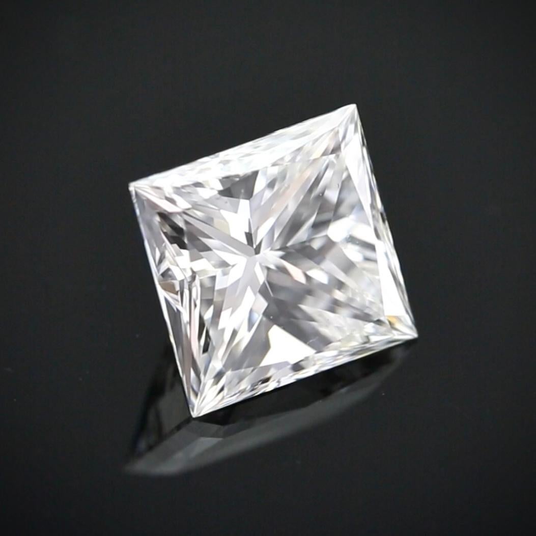 3,39 Karat F-VS2 Diamant im Princess-Schliff - GIA zertifiziert im Angebot 4