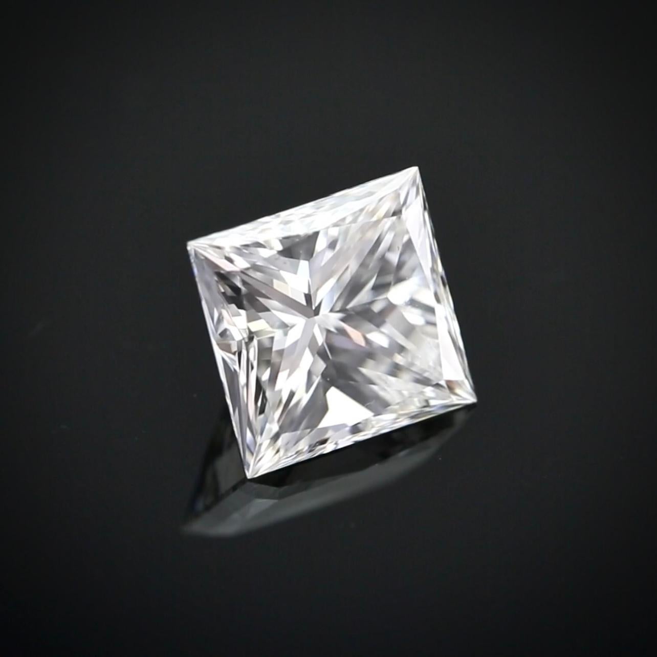 3,39 Karat F-VS2 Diamant im Princess-Schliff - GIA zertifiziert (Carréschliff) im Angebot