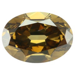 2.08ct Antique Oval-Cut Fancy Dark Yellow-Brown Diamond, GIA Certified