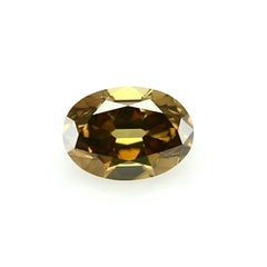 2.08ct Antique Oval-Cut Fancy Dark Yellow-Brown Diamond, GIA Certified
