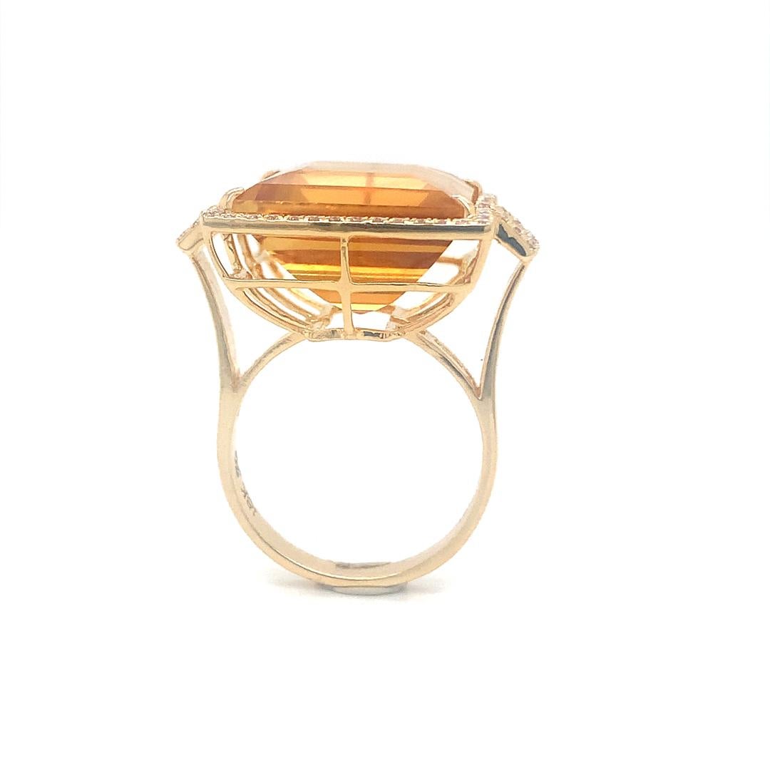 Natural 16.45 Carat Citrine and diamond ring In New Condition For Sale In New York, NY
