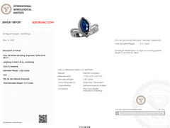 IGI Certified 2.82 Carat Blue Sapphire & Diamond Ring in 18K White Gold
