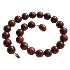 Rare Red Rutilated Quartz Necklace 17in with Sterling Silver Red Quartz Clasp