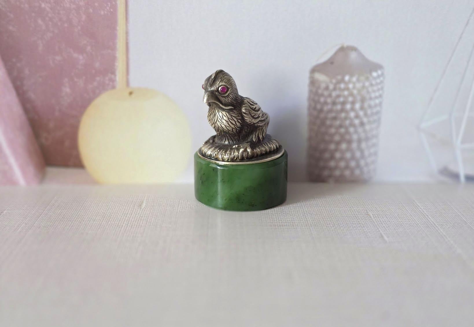 Russian Imperial Silver Bird Figurine, 6th Artel For Sale 2