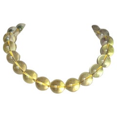 Lemon Quartz Knotted Beaded Necklace
