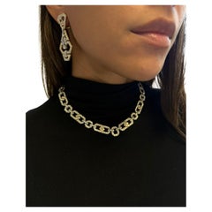 Elegante Conjunto Geométrico Art Decó 136 gramos Oro 18Kt con Diamantes 21,48 cts