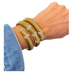 Spiga Diamond 18k Yellow Gold 3 Row Bracelet 167.00 grs 104 diamonds 3.90ct