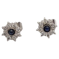 White gold earrings with sapphires and diamonds