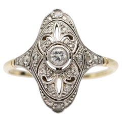 Art Deco Gold Ring With Diamonds, Western Europe, Circa 1930s.