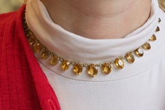 Old Rivière necklace with citrine, early 20th century.