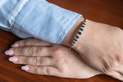 Vintage 14k gold bracelet with diamonds and natural sapphires, Western Europe.