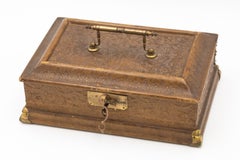 Antique leather jewelry box, early 20th century, Western Europe.