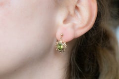 Elegant Vintage 9k Gold Earrings with Peridots
