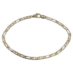 14K Two Toned Men's Fancy Link Bracelet