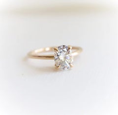 925 Sterling Silber 1,5 ct Oval Moissanite Ring Oval geformt Verlobungsring.