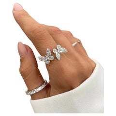 Butterfly Ring 925 Sterling Silver Wedding Ring in Moissanite butterfly