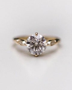 Solitaire Engagement Ring 2 CT Round Moissanite Wedding Ring Anniversary Gift.