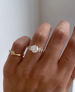2 CT Round Cut Moissanite Cluster Engagement Ring 925 Sterling Silver Ring Gift.