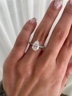 Hidden Halo Engagement Ring 2CT Moissanite Ring 925 Sterling Silver Wedding Ring