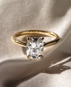 2 CT Elongated Cushion Cut Moissanite Engagement Ring 925 Sterling Silver Ring .