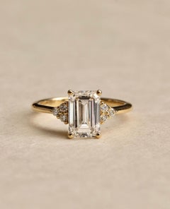 2 CT Emerald Cut Moissanite Solitaire Engagement Ring 925 Sterling Silver Ring.