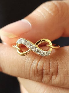 Bague de fiançailles Infinity Moissanite en argent 925 Cadeau de mariage.