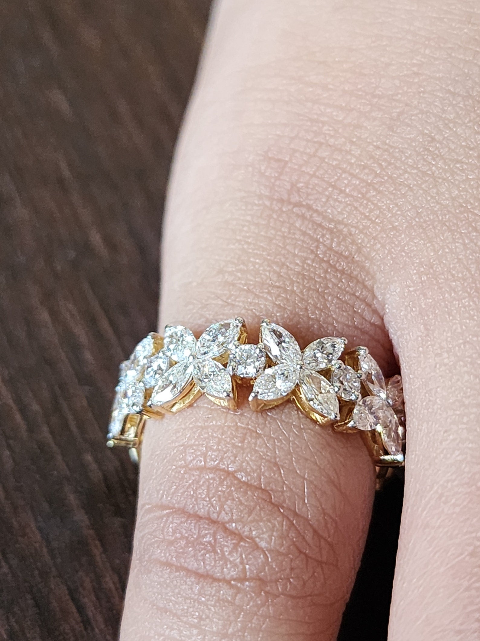 1 CT Marquise & Round Moissanite Wedding Band for Women 925 Sterling Silver Ring