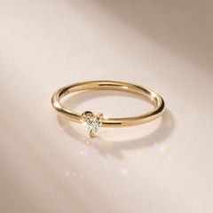0.25CT Tiny Heart Cut Moissanite Solitaire Ring 925 Sterling Silver Gift For Her