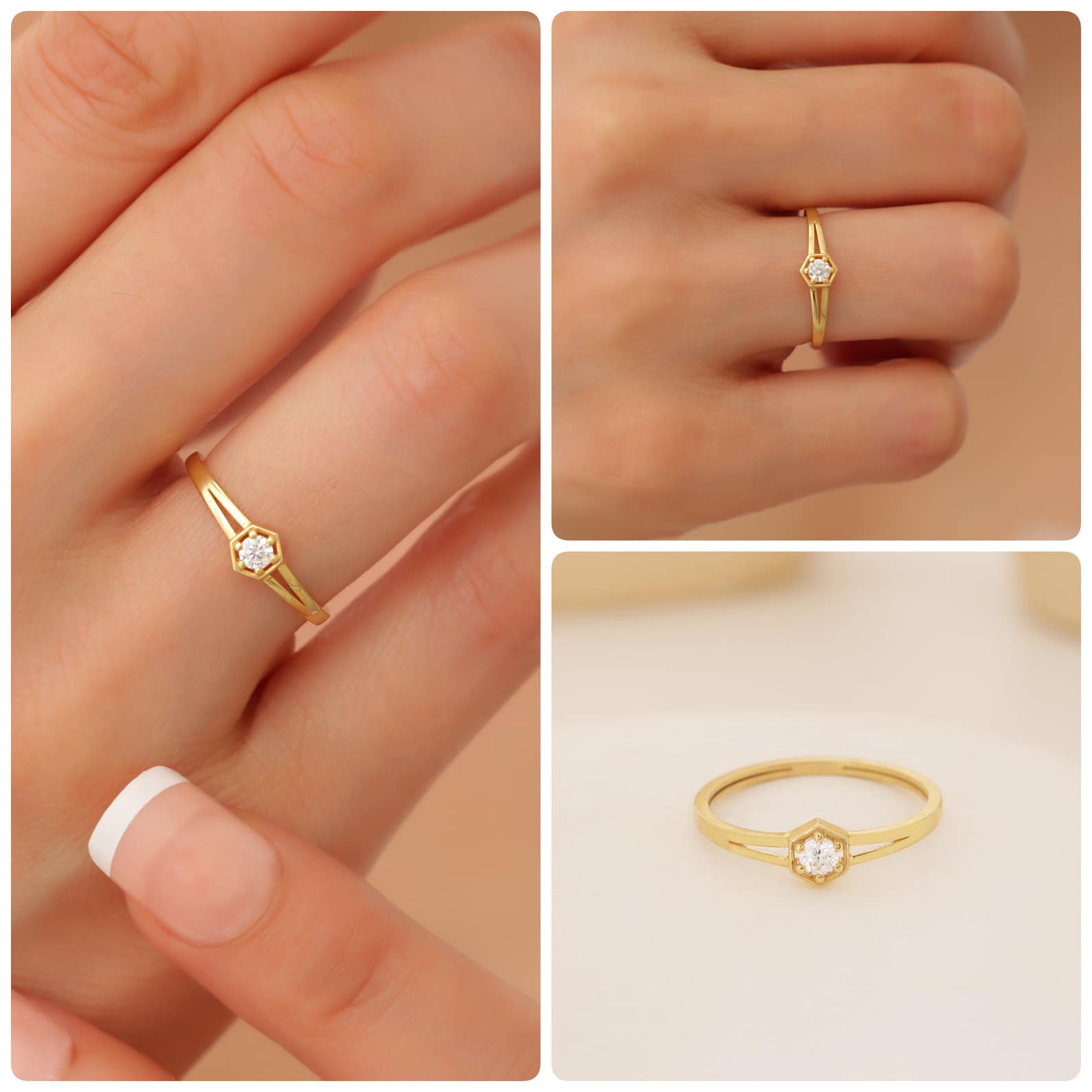 1 CT Minimalist Vintage Style Ring 925 Sterling Silver Anniversary Gift For Her.