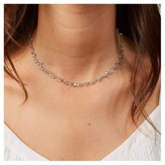 Delicata collana penzolante di moissanite rotonda in argento 925, regalo di anniversario.